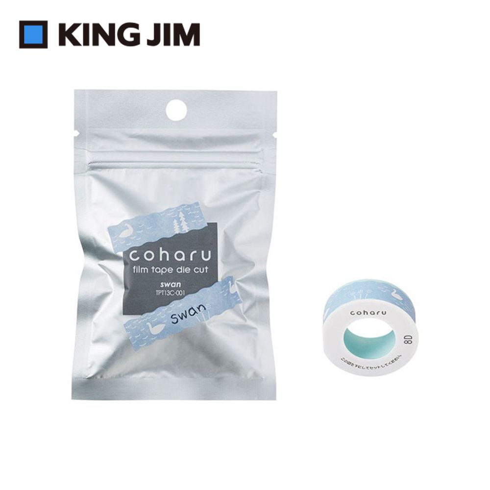 KING JIM TEPRA LITE熱感式標籤薄膜自黏膠帶/ 13mm/ 天鵝/ TPT13C-001