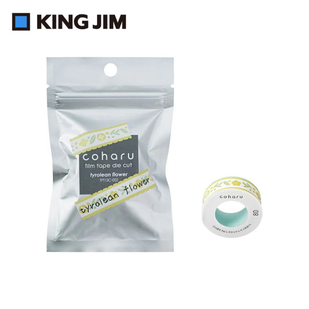 KING JIM TEPRA LITE熱感式標籤薄膜自黏膠帶/ 13mm/ 提洛爾花/ TPT13C-002