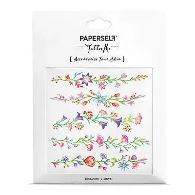 PAPERSELF刺青貼紙/ 花語手環Flower Chain/ 2入