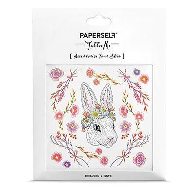 PAPERSELF刺青貼紙/ 迷幻森林兔Rabbit in the Garden/ 2入