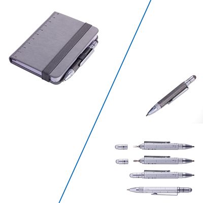 TROIKA隨身寫筆記本/ 含迷你多功能工具筆/ 灰色