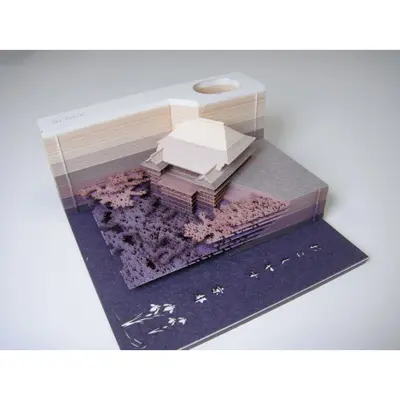 日本OMOSHIROI BLOCK紙雕模型便條紙/ 京都清水寺 雅