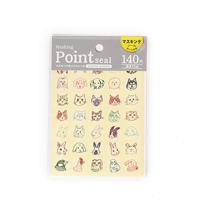 協和紙工圓型貼紙/ 可愛動物臉