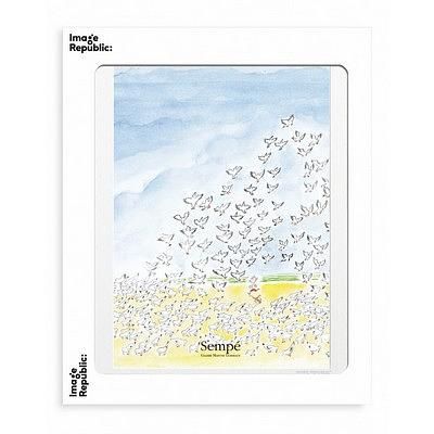 法國 Image Republic 畫報/ 插畫家Jean-Jacques Sempé系列/ 飛鳥/ 30CM X 40CM