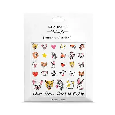 PAPERSELF刺青貼紙/ 動物派對Zoo/ 2入