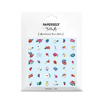 PAPERSELF刺青貼紙/ 塗鴉小花Little Flowers/ 2入