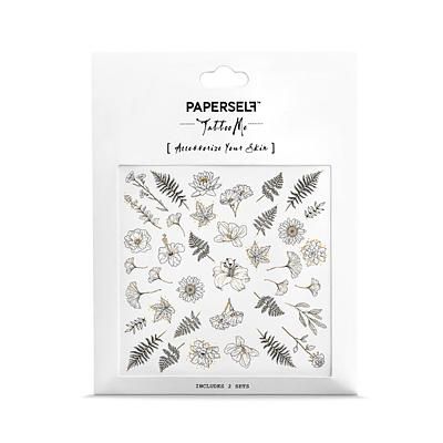 PAPERSELF刺青貼紙/ 晨花Black Flowers/ 2入