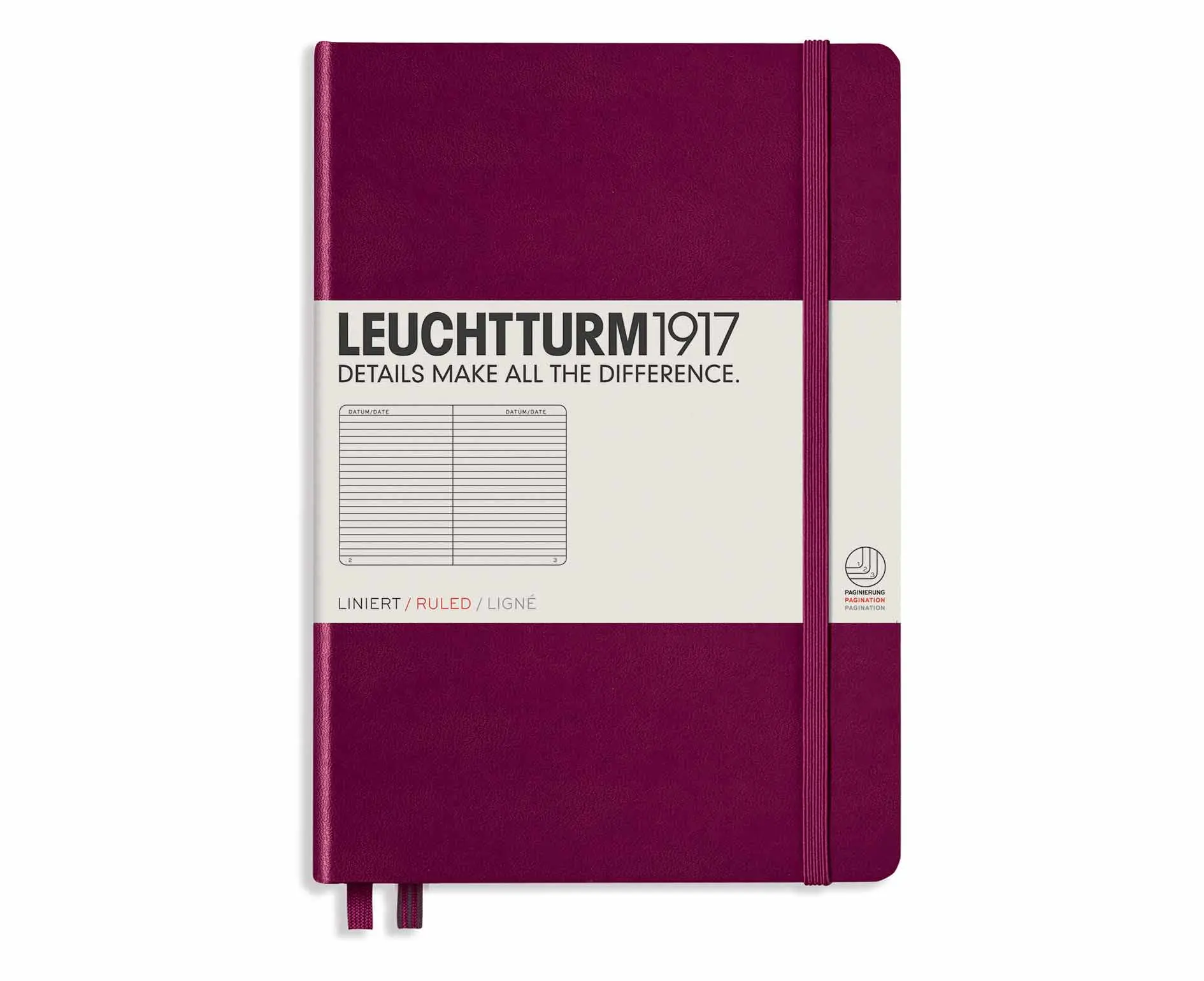 德國 LEUCHTTURM1917 硬殼筆記本 A5/ 港口紅/ 橫線