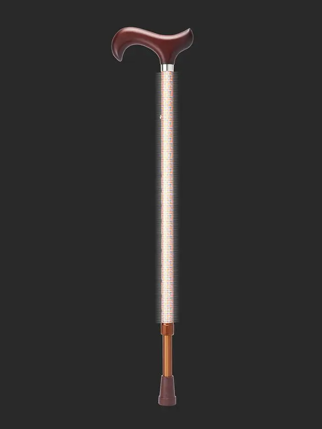 Merry Sticks悅杖夜間時尚反光手杖/ 橘灰幾何