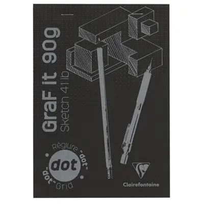 法國 Clairefontaine Graf it 素描本/ 黑色/ 方點/ A5/ 90g
