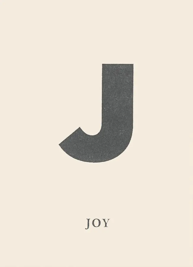 PAPERWORK活版印刷英文字母小卡/ Joy