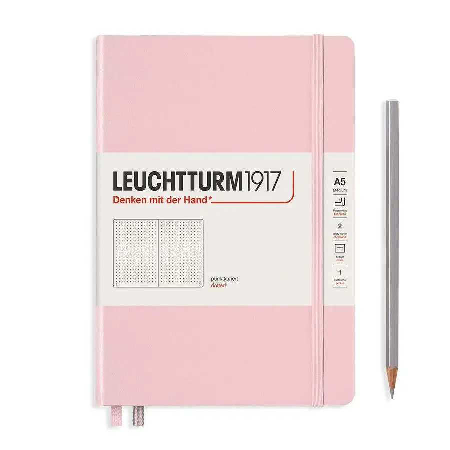 德國 LEUCHTTURM1917 硬殼筆記本 A5/ 粉/ 方點