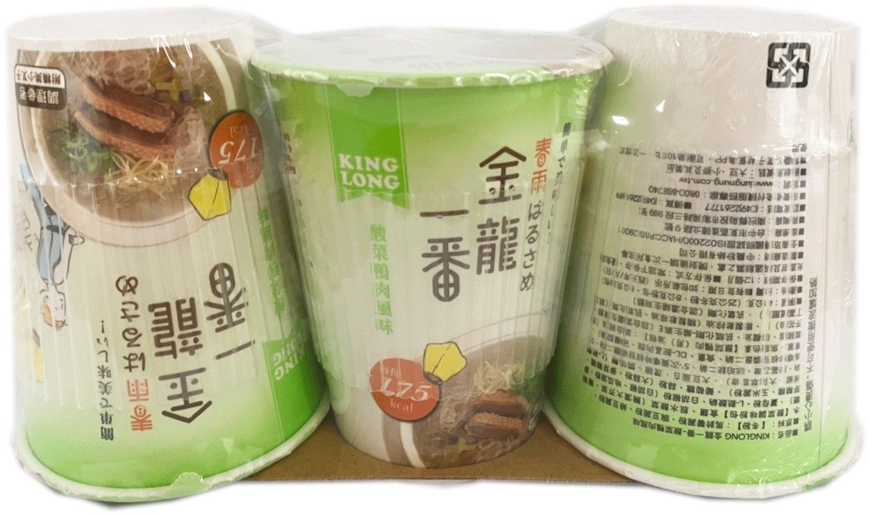 金龍一番酸菜鴨肉風味杯/ 3入裝