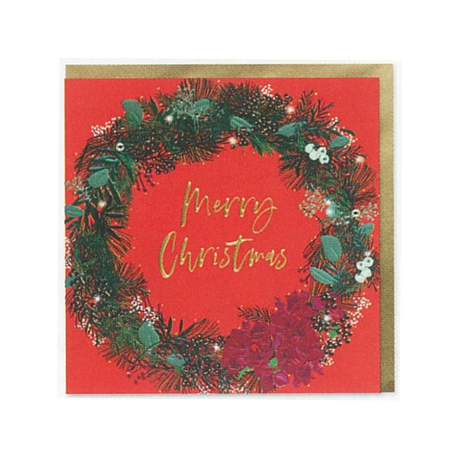 英國belly button聖誕卡/ Merry Christmas Wreath
