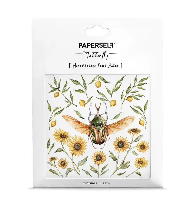 PAPERSELF刺青貼紙/ 仲夏金龜子Beetle/ 2入