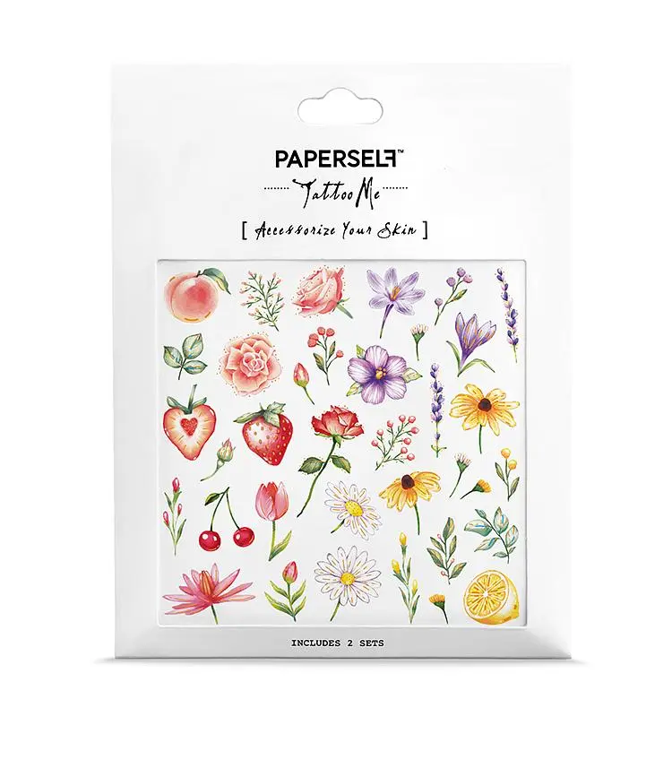 PAPERSELF刺青貼紙/ 夏之花Flowers & Fruits/ 2入