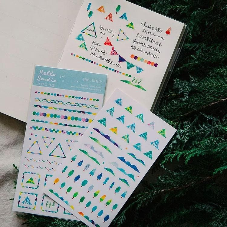 Hello Studio水彩手帳小貼紙/ Deco Stickers涼涼款/ 2入