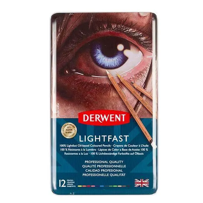 DERWENT Lightfast油性色鉛筆/ 12色/ 鐵盒裝