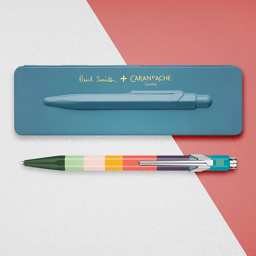 CARAN D'ACHE 849 Paul Smith原子筆III/ 暗灰藍鐵盒
