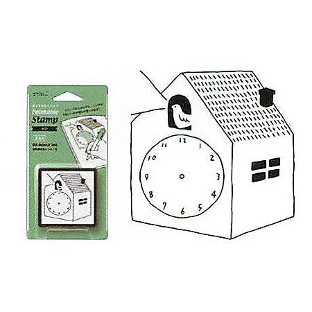 日本 MIDORI Paintable Pre-inked 印章/ Clock