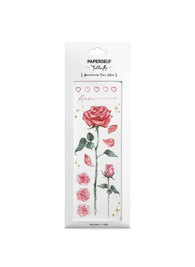 PAPERSELF刺青貼紙/ 古典玫瑰English Rose/ 2入