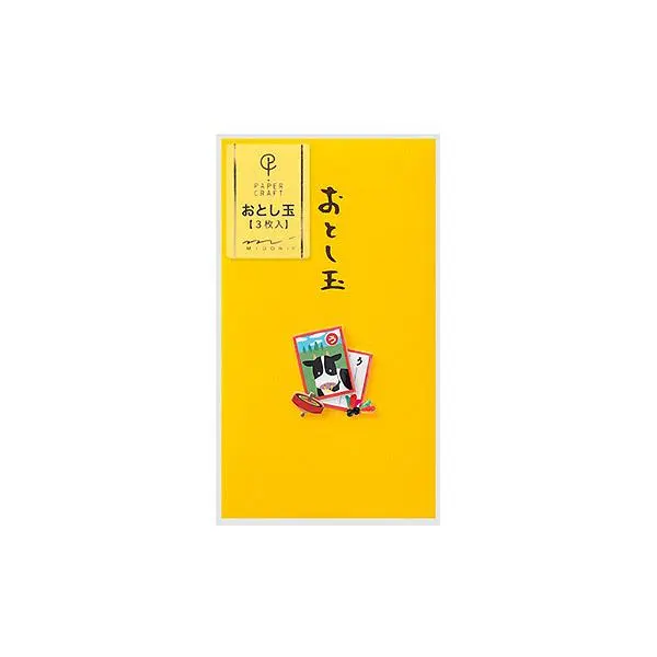 日本 MIDORI PC 紅包袋 for New Year/ Karuta Cow/ 3入