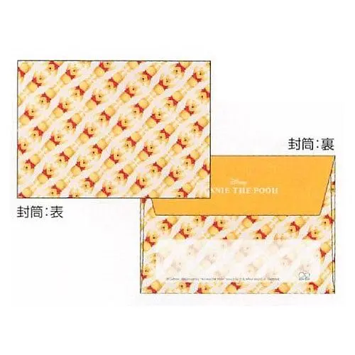 日本 sun-star 信封信紙組/ Mini DC 小熊維尼4/ 黃