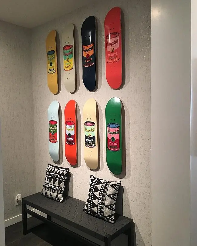 比利時 THE SKATEROOM藝術蒐藏滑板掛飾/ Andy Warhol/ 紫色/ Coloured Campbell's Soup