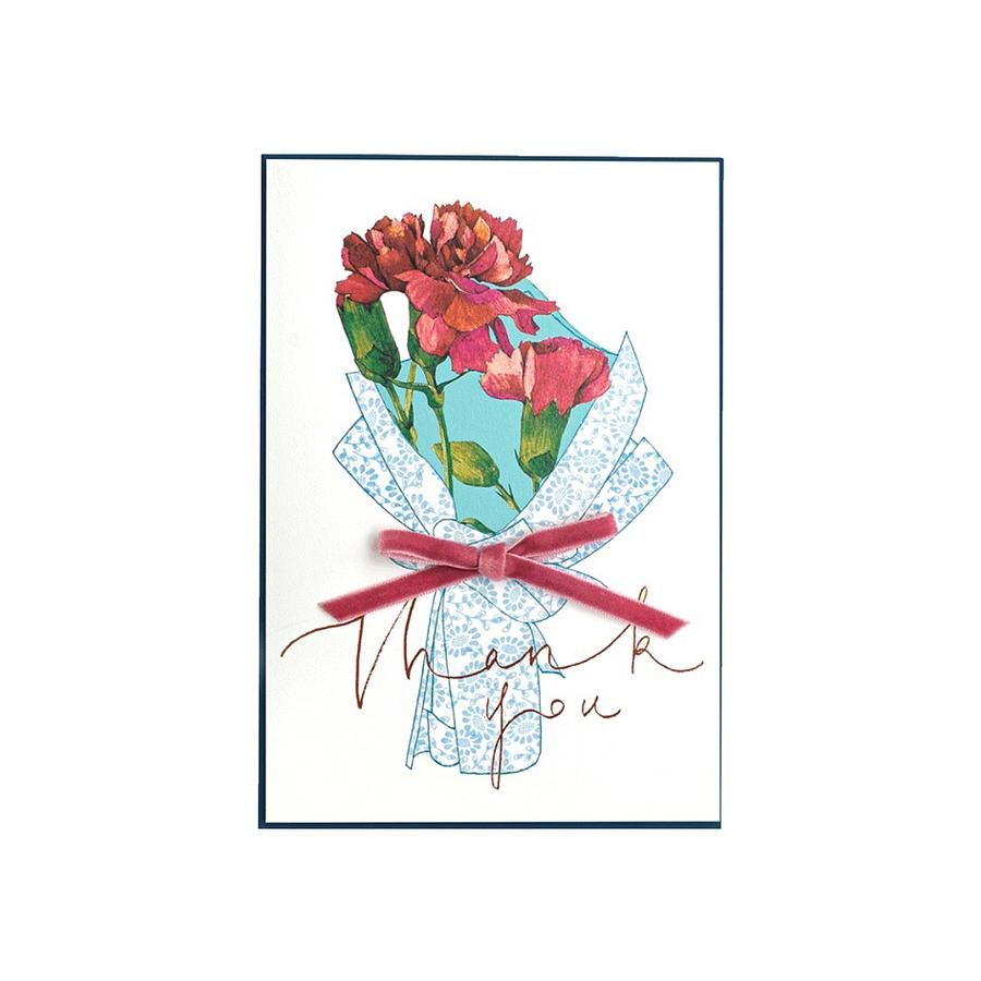 韓國 K-paper 手工 感謝卡/Blue Bouquet with Ribbon