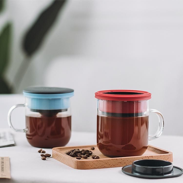 PO:Selected丹麥研磨過濾咖啡玻璃杯/ 350ml/ 2.0/ 黑+紅