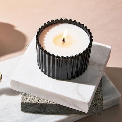 MAYBES AROMA小蒙古乾燥花精油香氛大豆蠟燭/ 75g/ 曜石黑/ 木質調