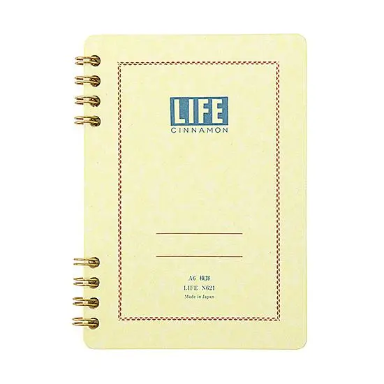 日本LiFE Cinnamon 線圈裝訂筆記本/ A6/ 橫線