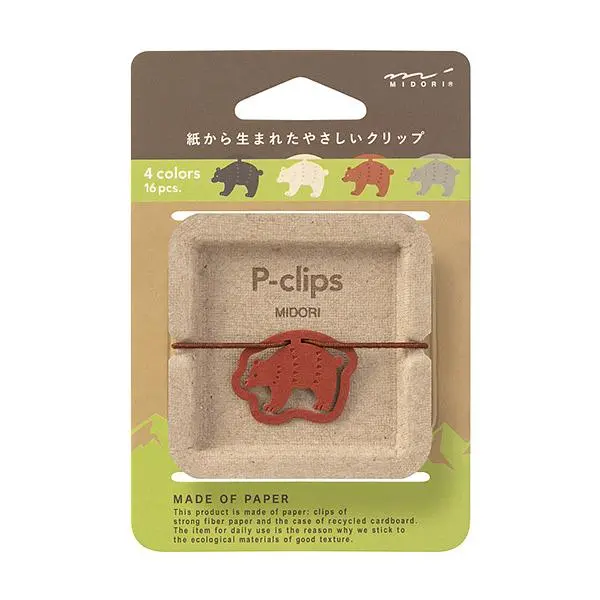 日本 MIDORI P-迴紋針/ Bear Pattern