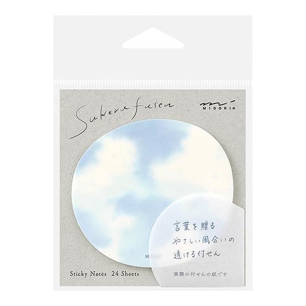 日本 MIDORI 便利貼 Transparency Sky Light/ 藍/ 24入