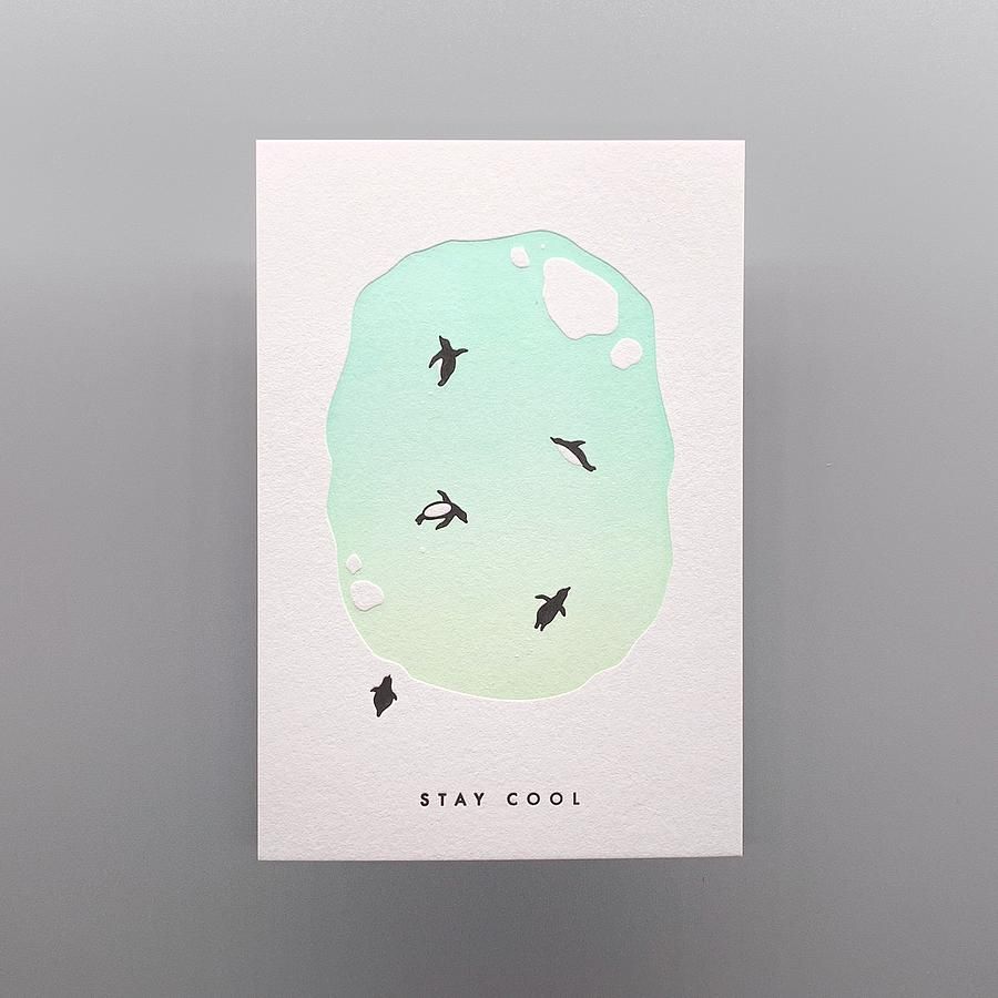 PAPERWORK活版印刷明信片/ 冰河企鵝