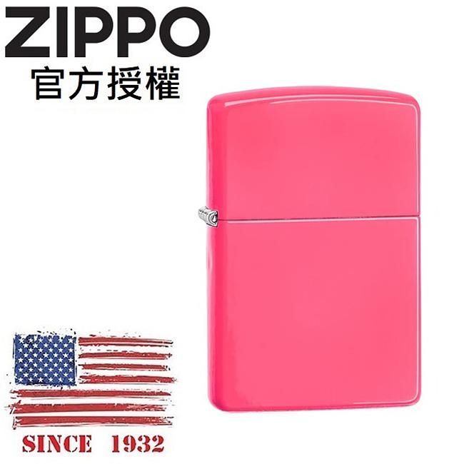 ZIPPO 粉霓虹螢光漆防風打火機 / 經典素面款