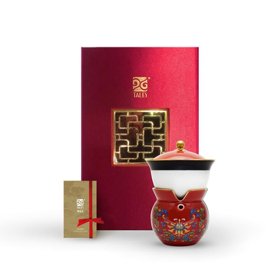 TALES神話言-新乾隆美學-小乾隆茶器(1壺1杯)-胭紅鳳蓮