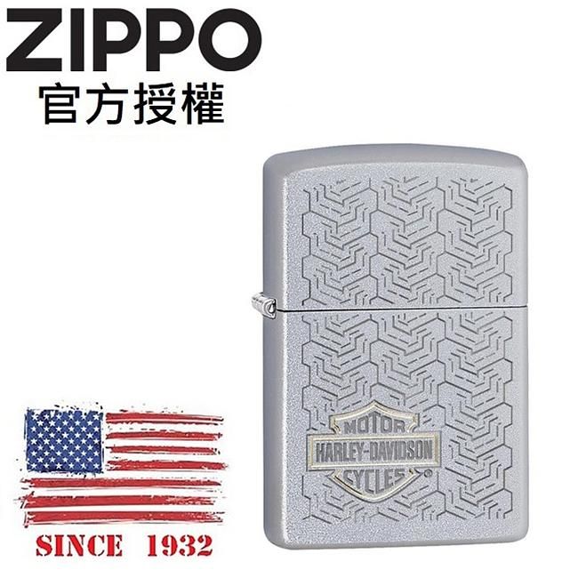 ZIPPO 哈雷金徽胎痕防風打火機 / 美國設計款