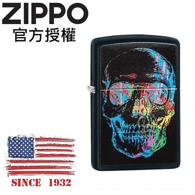 ZIPPO 彩色骷髏防風打火機 /美國設計款