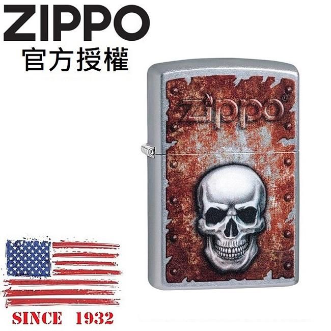 ZIPPO 復古風骷髏防風打火機 /美國設計款