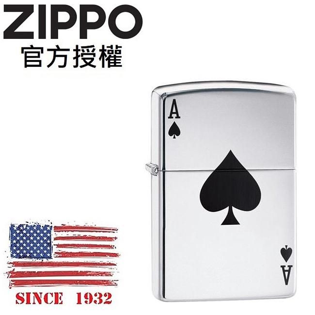 ZIPPO 簡約黑桃A防風打火機 /美國設計款