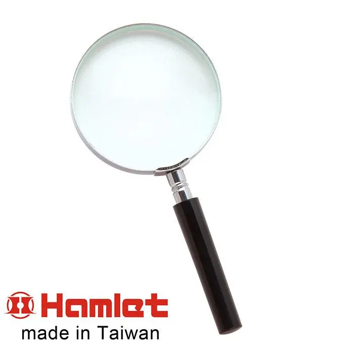 【Hamlet 哈姆雷特】2.3x/5.0D/76mm 台灣製手持型電木柄放大鏡 A004
