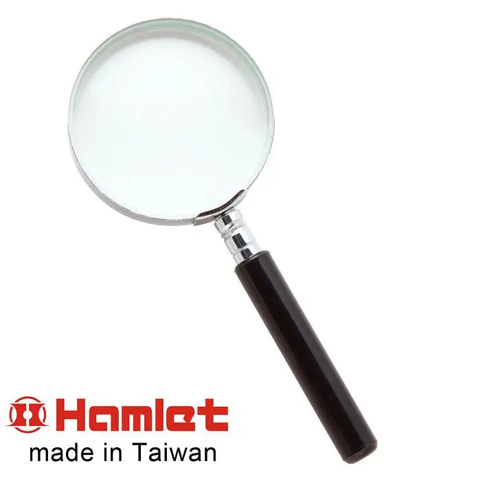 【Hamlet 哈姆雷特】2.8x/7.2D/63mm 台灣製手持型電木柄放大鏡 A003