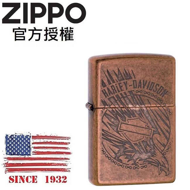 ZIPPO 仿古銅灰哈雷鷹防風打火機 / 美國設計款