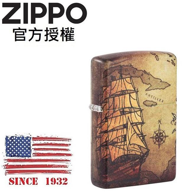 ZIPPO 海盜船地圖防風打火機 / 美國設計款