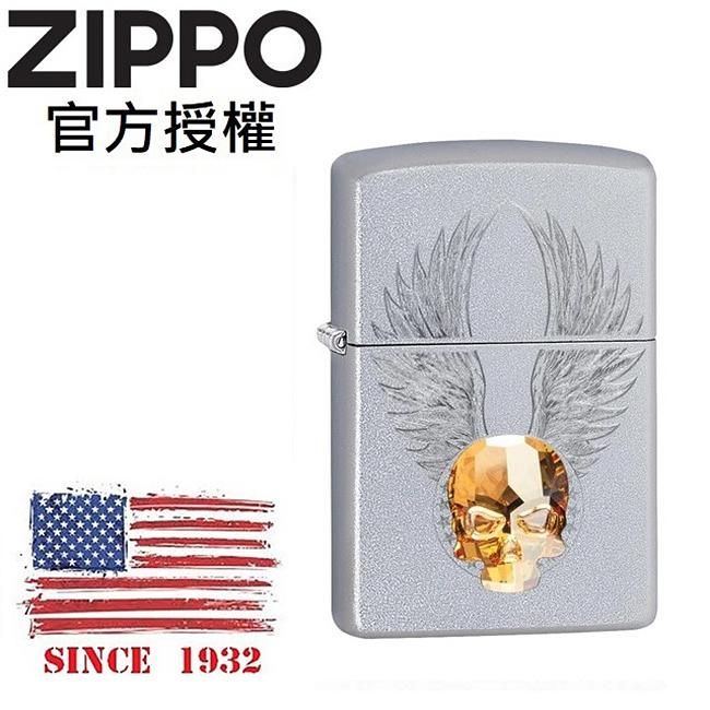 ZIPPO 金色水晶骷髏防風打火機 / 美國設計款