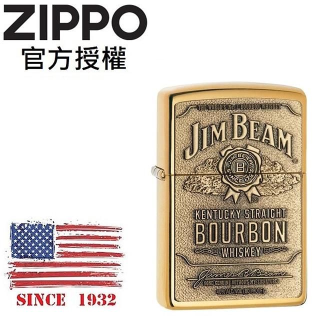 ZIPPO 金賓威士忌系列-銅徽章防風打火機 / 美國設計款