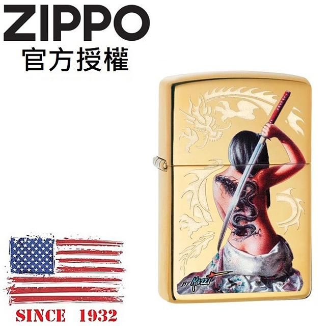 ZIPPO 龍紋身女武士防風打火機 / 美國設計款