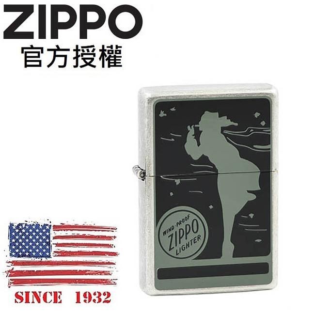 ZIPPO 經典女郎標誌(仿古銀)防風打火機 / 韓國設計款