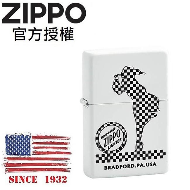 ZIPPO 經典棋盤女郎(白色)防風打火機 / 韓國設計款